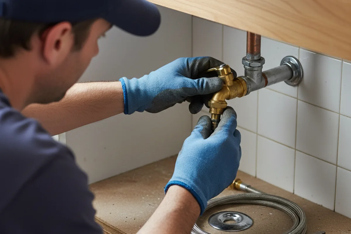 Shutoff valve and fitting work during Well Pump Repair in Maple Lake